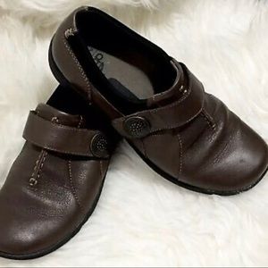 Abeo Brown Leather Comfort Slip On Shoes